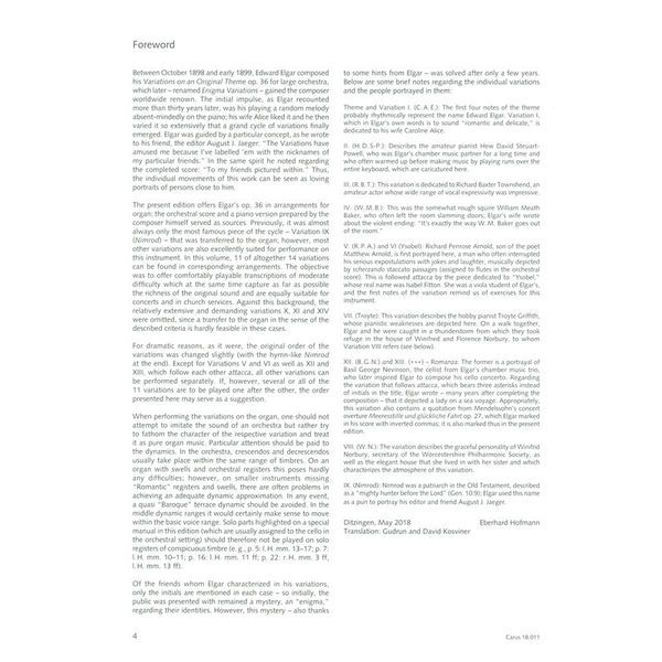 Carus Verlag Elgar Enigma-Variationen Orgel