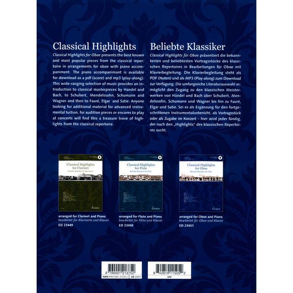 Schott Classical Highlights Oboe