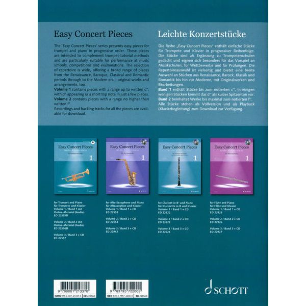 Schott Easy Concert Pieces Trumpet 2