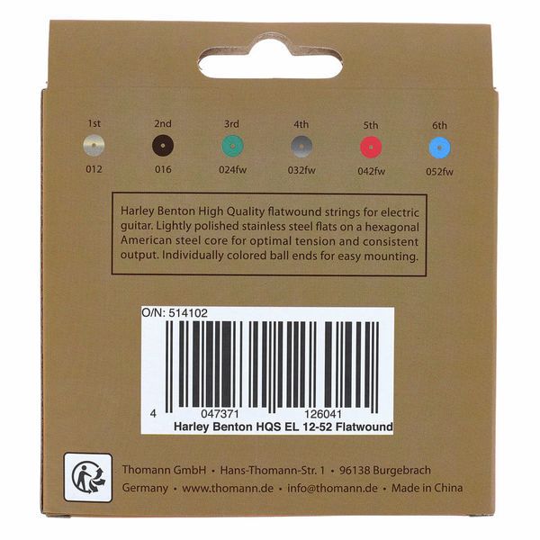 Harley Benton HQS EL 12-52 Flatwound