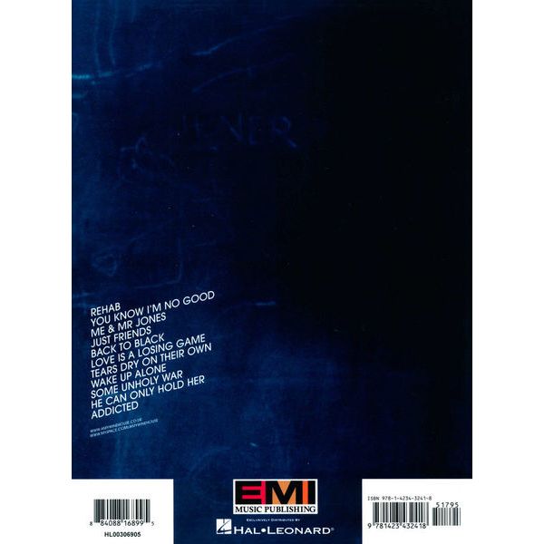 Hal Leonard Amy Winehouse Back to Black