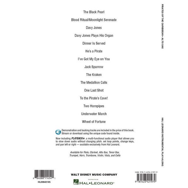 Hal Leonard Pirates Of The Caribbean A-Sax