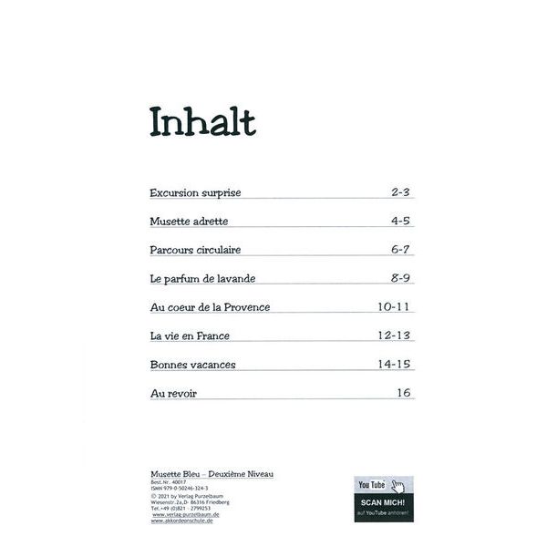 Purzelbaum Verlag Musette Bleu Deuxième