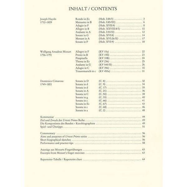 Wiener Urtext Edition Haydn �Mozart �Cimarosa