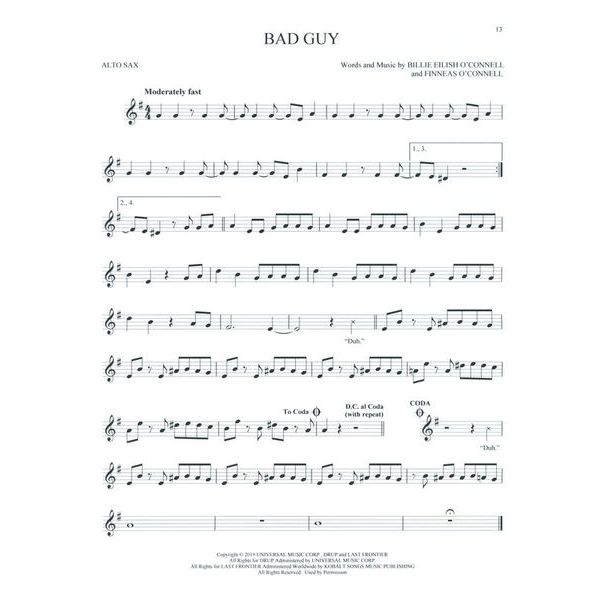 Hal Leonard 101 Top Hits for Alto Sax