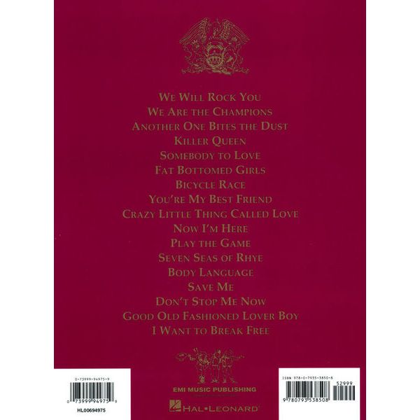 Hal Leonard Queen Greatest Hits Guitar