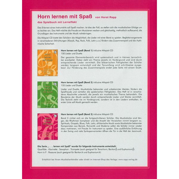 Horst Rapp Verlag Horn Lernen mit Spa 3