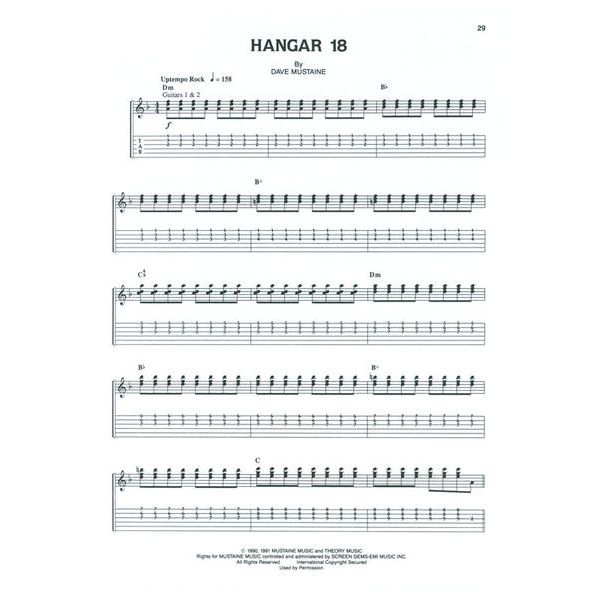 Hal Leonard Megadeth Rust In Peace