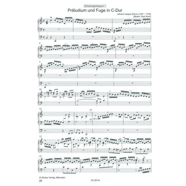 Strube Verlag Orgel spielen mit Hand und Fu