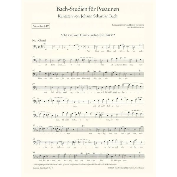 Breitkopf & Hrtel Bach Studien Trombone