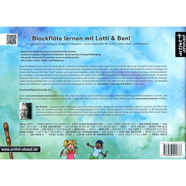 Artist Ahead Musikverlag Blockflöte lernen Lotti & Ben