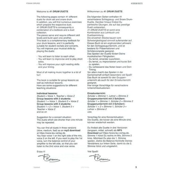 Leu Verlag 41 Drum Duets