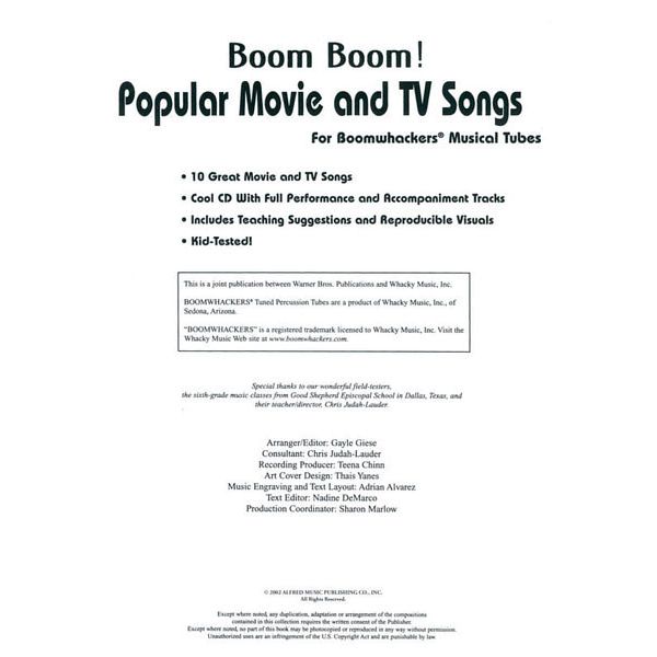 Alfred Music Publishing Boom Boom ! Popular Movie