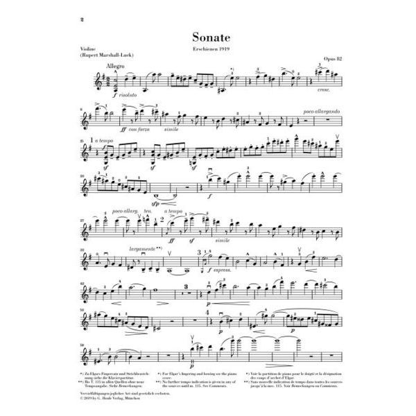 Henle Verlag Elgar Violinsonate op. 82