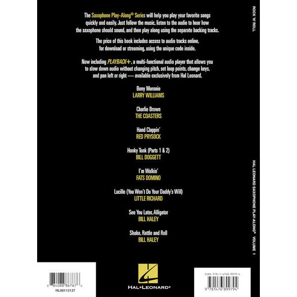 Hal Leonard Sax Play-Along Rock 'n' Roll