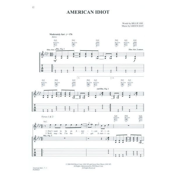 Alfred Music Publishing Green Day American Idiot