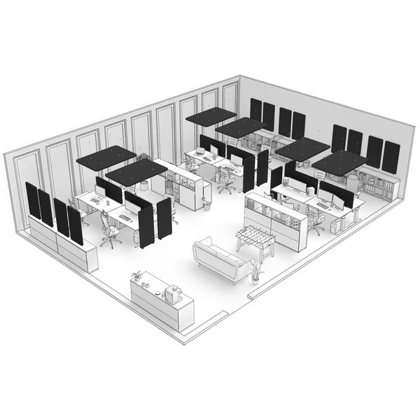 t.akustik Office Set Open Plan 12 BK