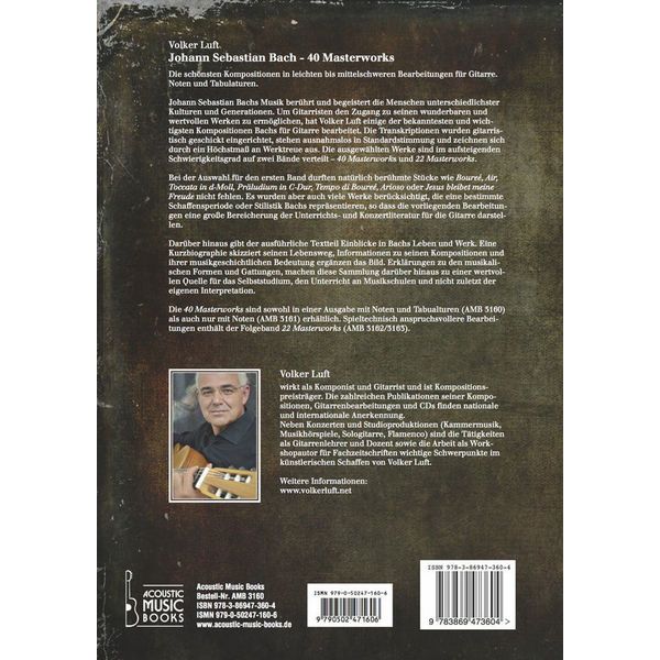Acoustic Music Books 40 Masterworks J.S.Bach