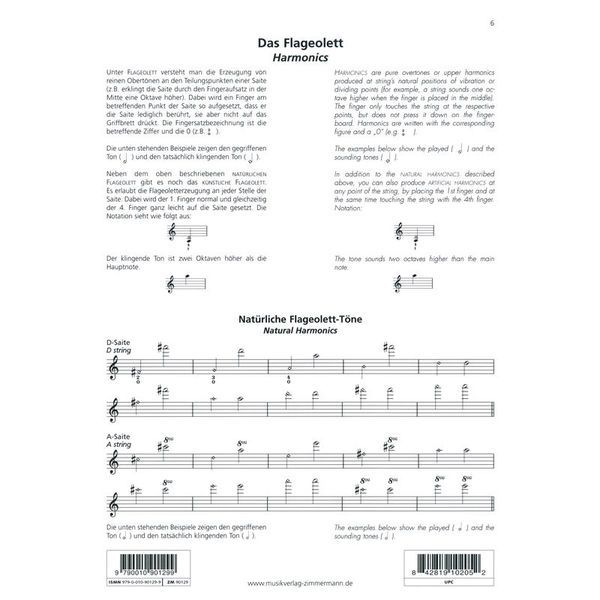 Zimmermann Verlag Grifftabelle Violine