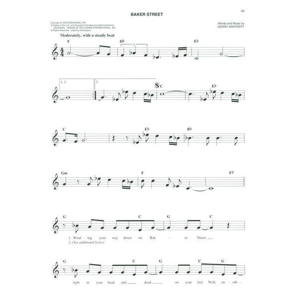 Hal Leonard The Easy Seventies Fake Book