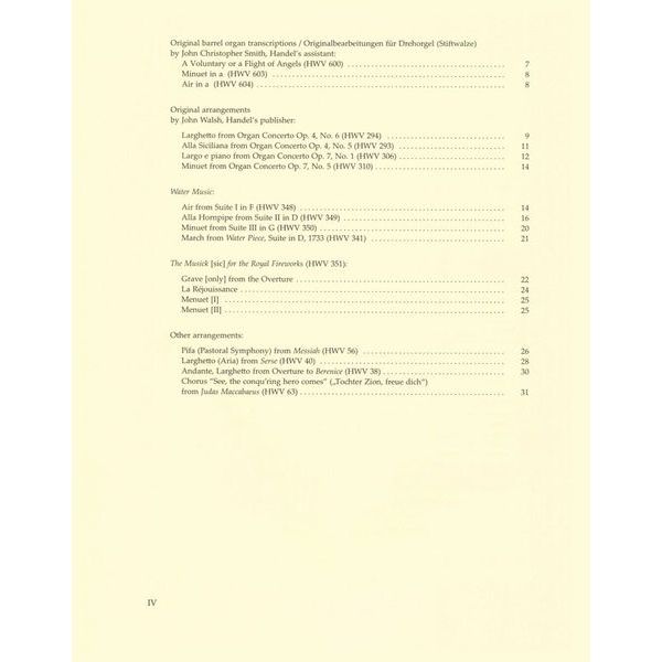 Brenreiter An Easy Handel Organ Album