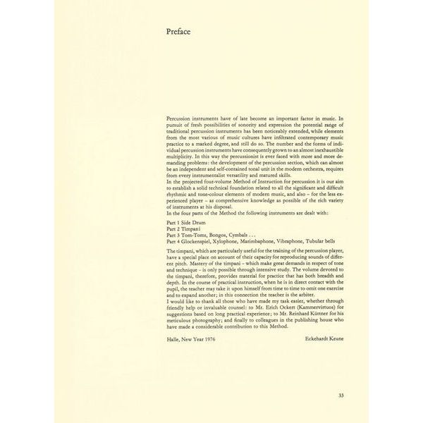 Deutscher Verlag für Musik Schlaginstrumente Pauken