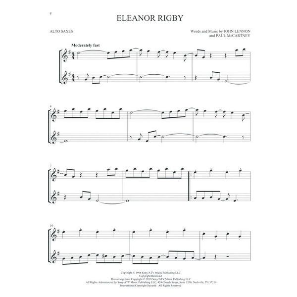 Hal Leonard The Beatles For Two Saxophones