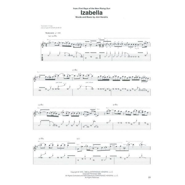 Hal Leonard Jimi Hendrix Omnibook