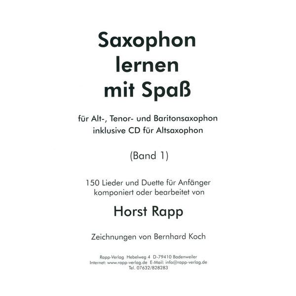 Horst Rapp Verlag Saxophon Lernen mit Spa 1