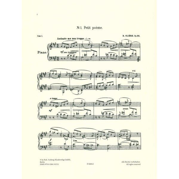 Robert Forberg Musikverlag Glière Pieces Characteristique