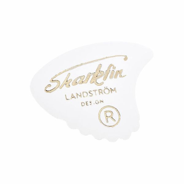 Sharkfin Pick Goldprint Medium White 25