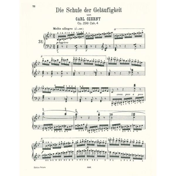 Edition Peters Czerny Schule der Gelufigkeit