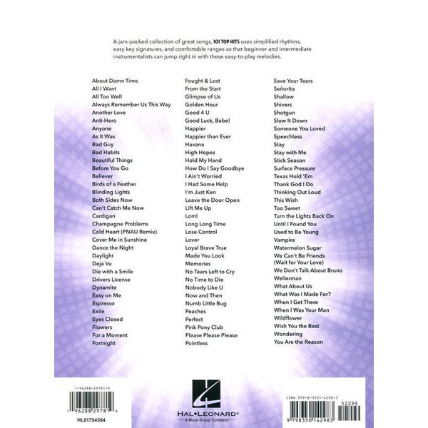 Hal Leonard 101 Top Hits for Viola