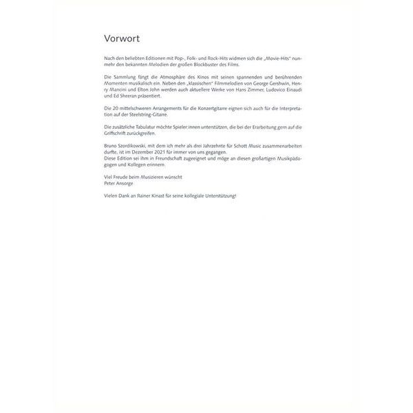 Schott Movie-Hits klassische Gitarre