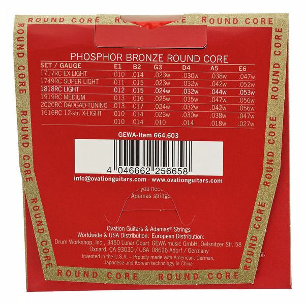 Adamas 1818RC Round Core String Set