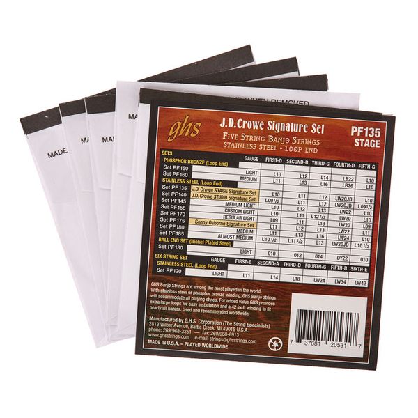 GHS PF135 JD Crowe Banjo Set