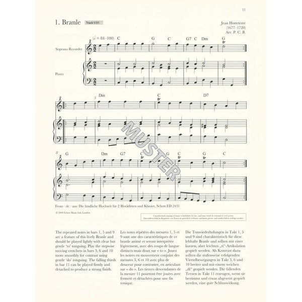 Schott Baroque Recorder Anthology 1