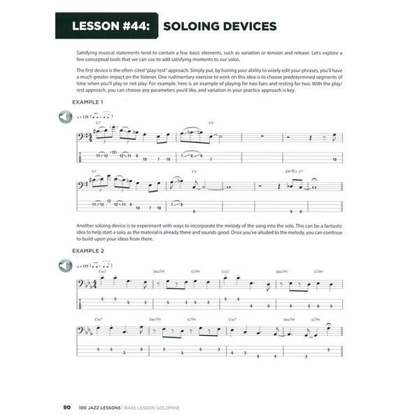 Hal Leonard 100 Jazz Lessons Bass