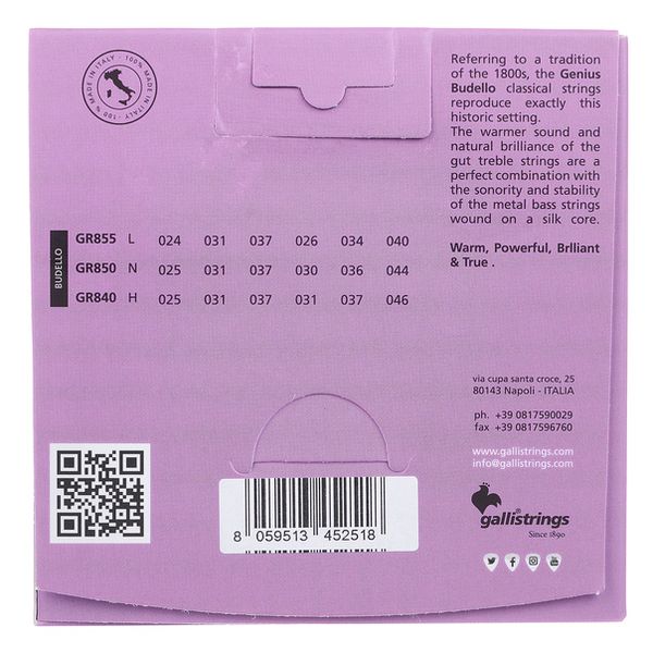 Galli Strings GR850 Genius Budello Guitar