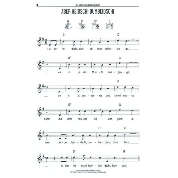 Bosworth Das Volksliederbuch Gitarre