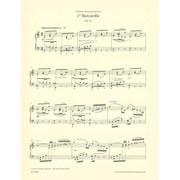 Brenreiter Fauré Barcarolles