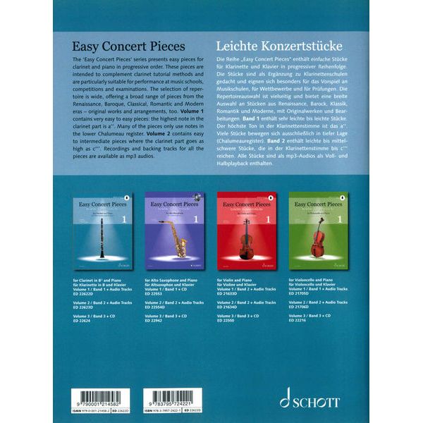 Schott Easy Concert Pieces Clarinet 1