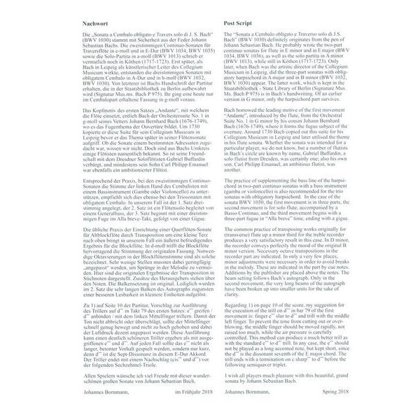 Johannes Bornmann Bach Sonate h-moll BWV 1030