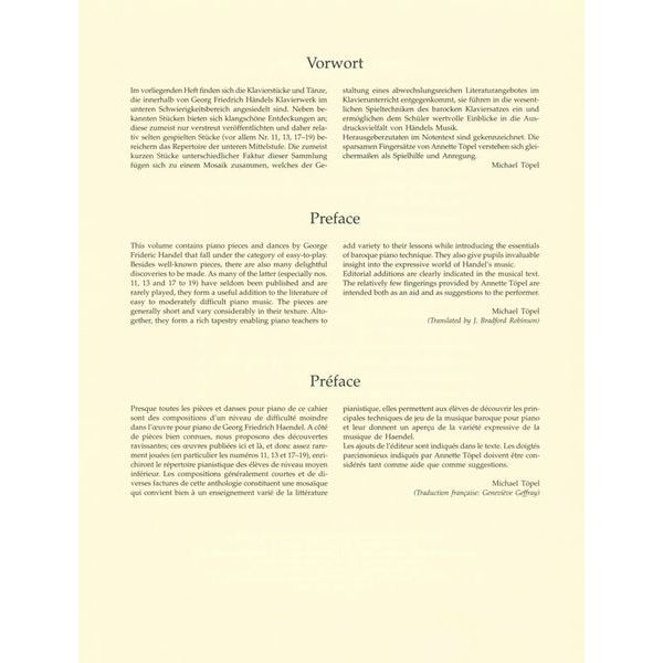 Brenreiter Hndel Leichte Klavierstücke