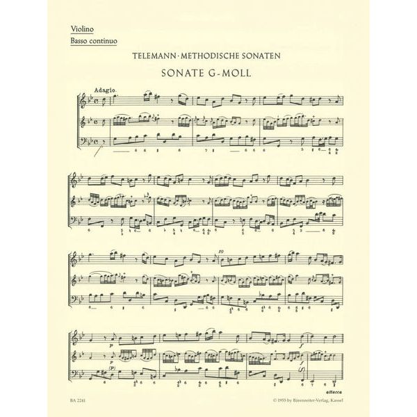 Brenreiter Telemann Methodische Sonaten