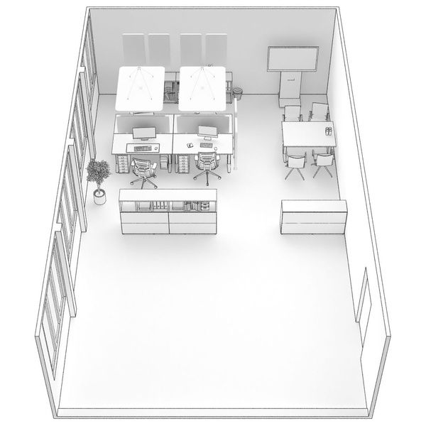 t.akustik Office Set Open Plan WH