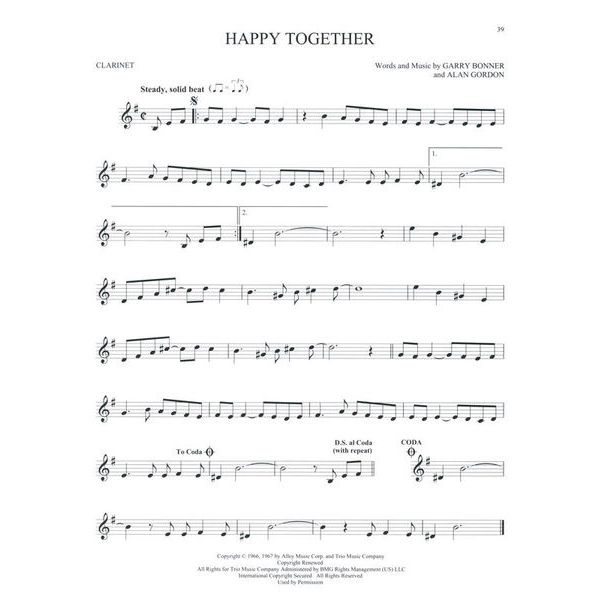 Hal Leonard 101 Popular Songs Clarinet