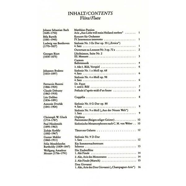 Edition Peters Orchester Probespiel Flöte