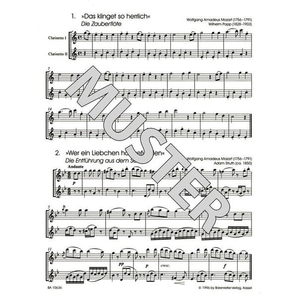 Brenreiter Classic Hits For Two Clarinets