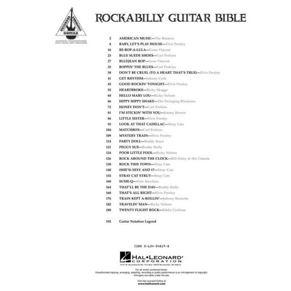 Hal Leonard Rockabilly Guitar Bible